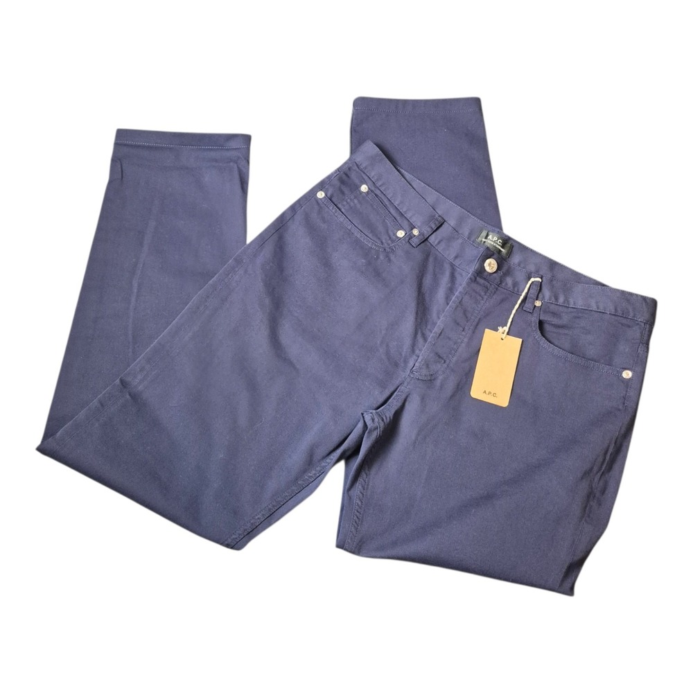 A.P.C. x Steven Alan Mens 34 Petit New Standard Marine Pants Navy Blue NWT